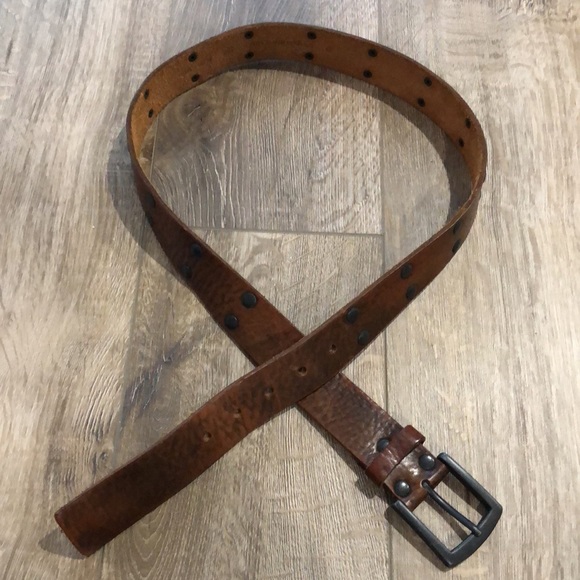 TRAILER Full Grain Studded Textured Leather Belt - Picture 10 of 10